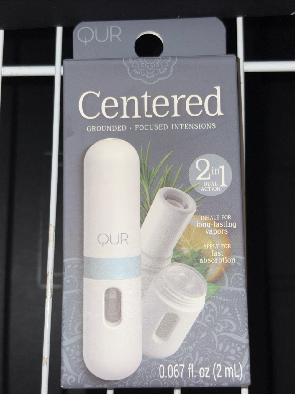 Qur Centered 2-in-1 White Aromatherapy Inhaler